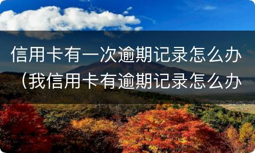 信用卡有一次逾期记录怎么办（我信用卡有逾期记录怎么办）