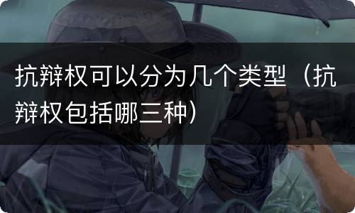 抗辩权可以分为几个类型（抗辩权包括哪三种）