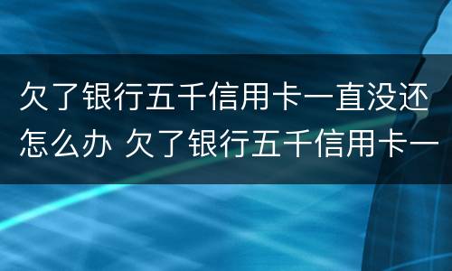 欠了银行五千信用卡一直没还怎么办 欠了银行五千信用卡一直没还怎么办理