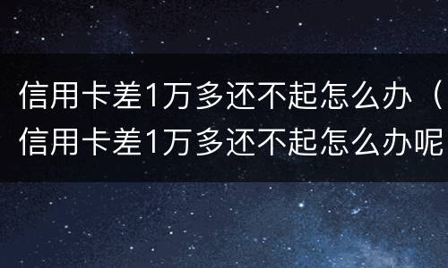 信用卡差1万多还不起怎么办（信用卡差1万多还不起怎么办呢）