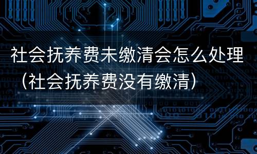 社会抚养费未缴清会怎么处理（社会抚养费没有缴清）