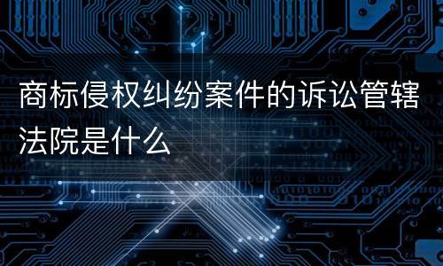 商标侵权纠纷案件的诉讼管辖法院是什么