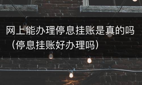 网上能办理停息挂账是真的吗（停息挂账好办理吗）