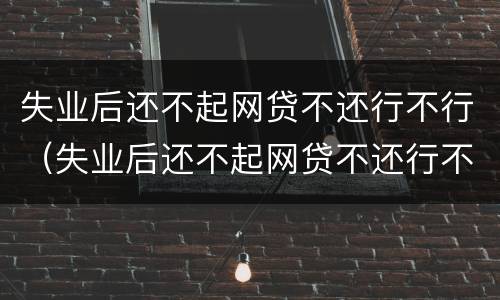 失业后还不起网贷不还行不行（失业后还不起网贷不还行不行呀）