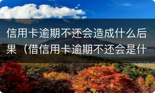 信用卡逾期不还会造成什么后果（借信用卡逾期不还会是什么后果）