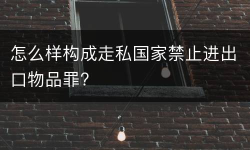 怎么样构成走私国家禁止进出口物品罪?