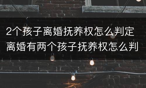 2个孩子离婚抚养权怎么判定 离婚有两个孩子抚养权怎么判定