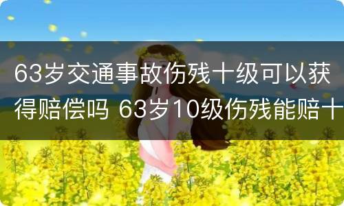 63岁交通事故伤残十级可以获得赔偿吗 63岁10级伤残能赔十万吗