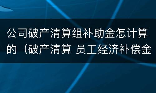 公司破产清算组补助金怎计算的（破产清算 员工经济补偿金如何计算）