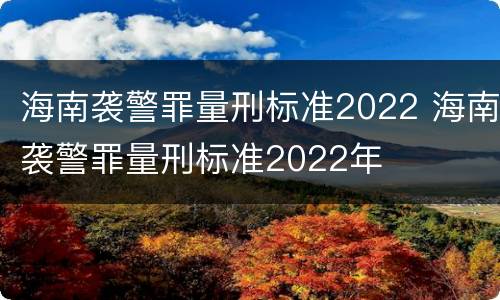 海南袭警罪量刑标准2022 海南袭警罪量刑标准2022年