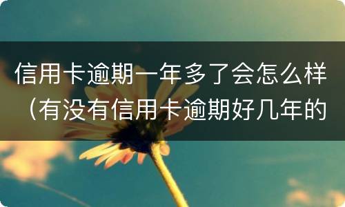 信用卡逾期一年多了会怎么样（有没有信用卡逾期好几年的）