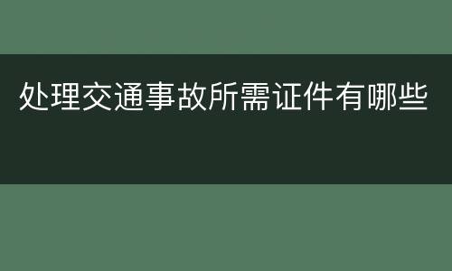 处理交通事故所需证件有哪些
