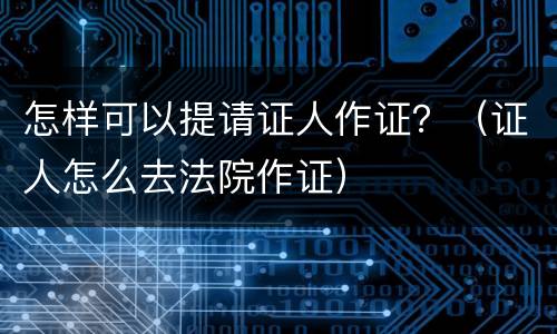 怎样可以提请证人作证？（证人怎么去法院作证）