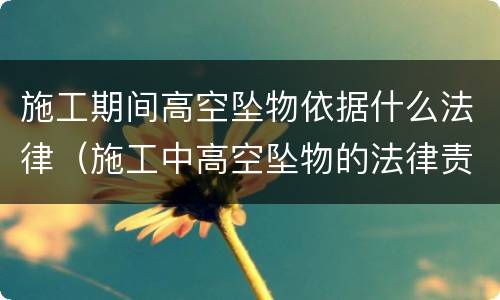 施工期间高空坠物依据什么法律（施工中高空坠物的法律责任）