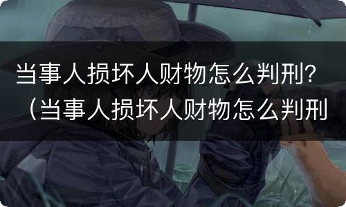 当事人损坏人财物怎么判刑？（当事人损坏人财物怎么判刑的）