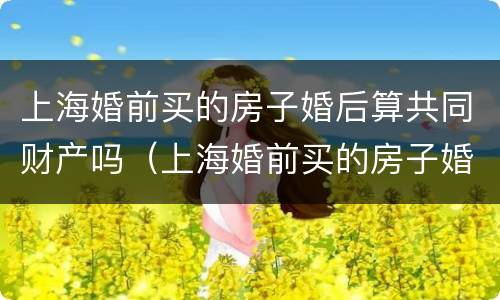 上海婚前买的房子婚后算共同财产吗（上海婚前买的房子婚后算共同财产吗知乎）