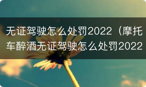 无证驾驶怎么处罚2022（摩托车醉酒无证驾驶怎么处罚2022）