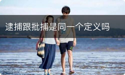 逮捕跟批捕是同一个定义吗