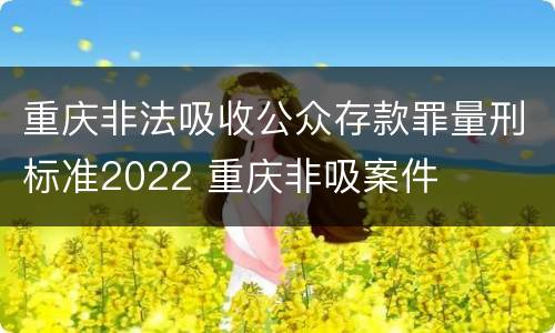 重庆非法吸收公众存款罪量刑标准2022 重庆非吸案件