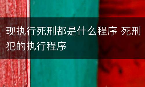 现执行死刑都是什么程序 死刑犯的执行程序
