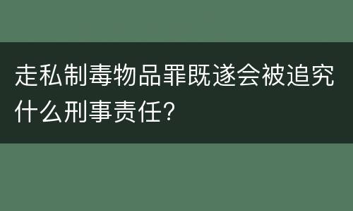 走私制毒物品罪既遂会被追究什么刑事责任?
