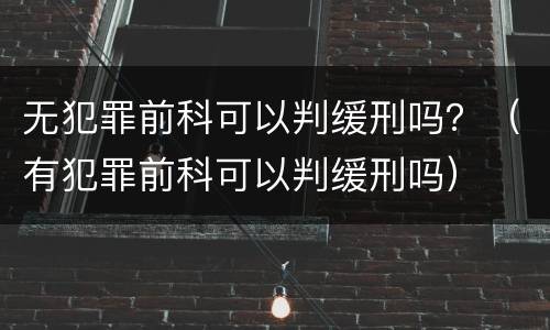无犯罪前科可以判缓刑吗？（有犯罪前科可以判缓刑吗）