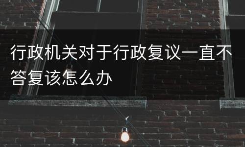 行政机关对于行政复议一直不答复该怎么办