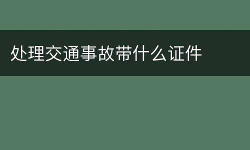 处理交通事故带什么证件