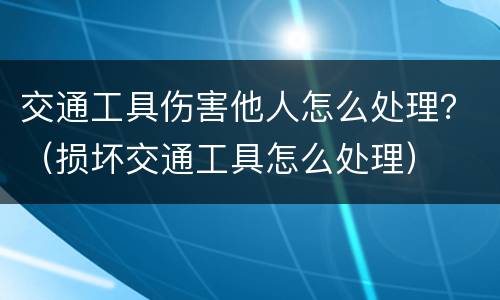 交通工具伤害他人怎么处理？（损坏交通工具怎么处理）