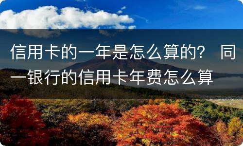 信用卡的一年是怎么算的？ 同一银行的信用卡年费怎么算