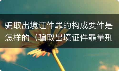 骗取出境证件罪的构成要件是怎样的（骗取出境证件罪量刑）