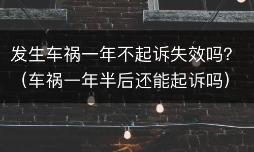 发生车祸一年不起诉失效吗？（车祸一年半后还能起诉吗）
