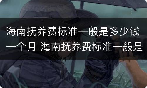 海南抚养费标准一般是多少钱一个月 海南抚养费标准一般是多少钱一个月呢