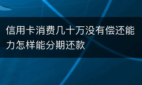 信用卡消费几十万没有偿还能力怎样能分期还款