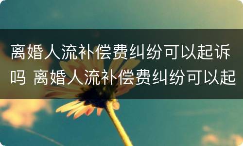 离婚人流补偿费纠纷可以起诉吗 离婚人流补偿费纠纷可以起诉吗怎么起诉