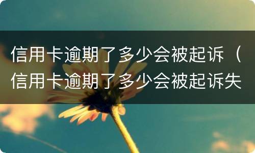 信用卡逾期了多少会被起诉（信用卡逾期了多少会被起诉失信人）