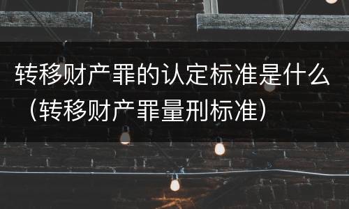 转移财产罪的认定标准是什么（转移财产罪量刑标准）