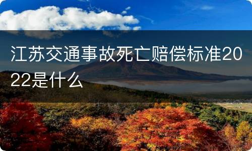 江苏交通事故死亡赔偿标准2022是什么