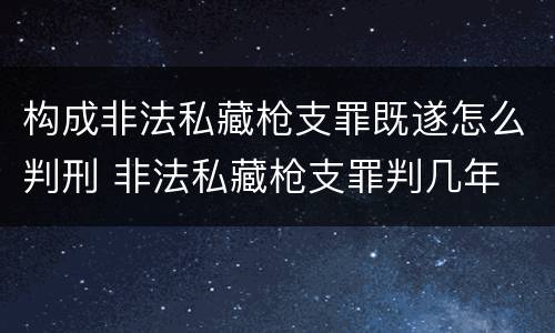 构成非法私藏枪支罪既遂怎么判刑 非法私藏枪支罪判几年