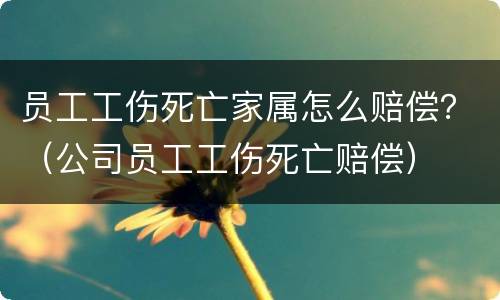 员工工伤死亡家属怎么赔偿？（公司员工工伤死亡赔偿）