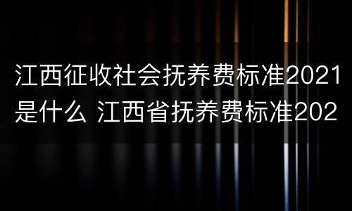 江西征收社会抚养费标准2021是什么 江西省抚养费标准2021