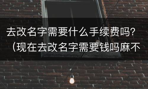 去改名字需要什么手续费吗？（现在去改名字需要钱吗麻不麻烦）