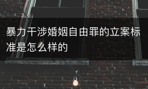 暴力干涉婚姻自由罪的立案标准是怎么样的