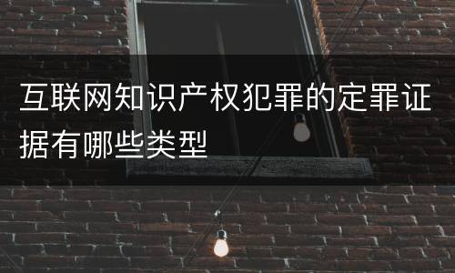 互联网知识产权犯罪的定罪证据有哪些类型