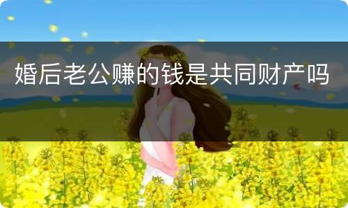婚后老公赚的钱是共同财产吗