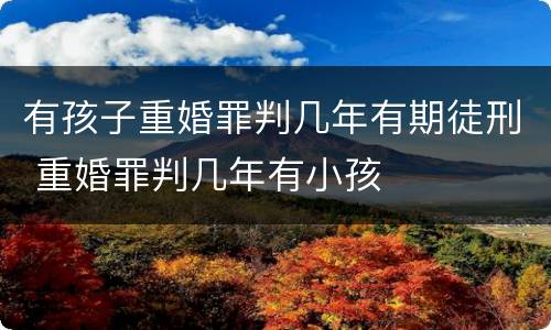 有孩子重婚罪判几年有期徒刑 重婚罪判几年有小孩