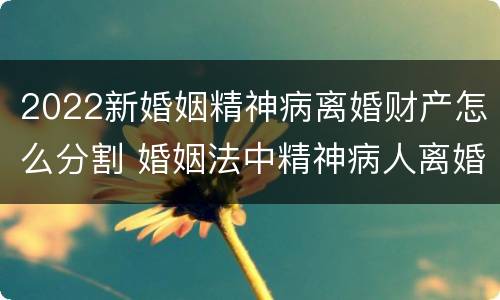 2022新婚姻精神病离婚财产怎么分割 婚姻法中精神病人离婚规定