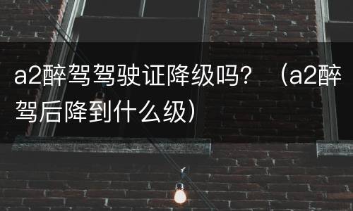 a2醉驾驾驶证降级吗？（a2醉驾后降到什么级）