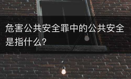 危害公共安全罪中的公共安全是指什么？