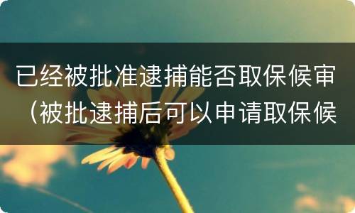 已经被批准逮捕能否取保候审（被批逮捕后可以申请取保候审吗）